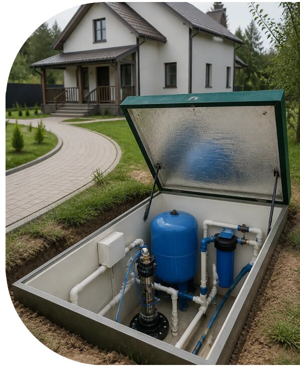 Автономное водоснабжение дома в Скопине от 156315 р. | АПаруса-Скп
